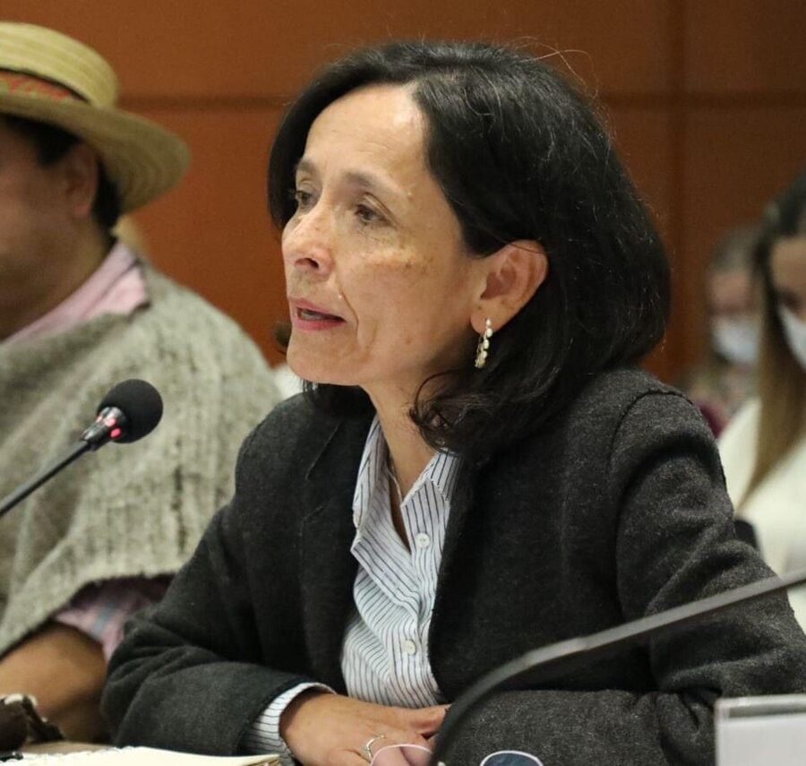 Luz Marina Monzón Cifuentes durante una intervención pública